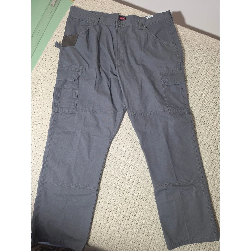 Wrangler Ranger Cargo Work Pants 42x32 Grey New Double Knee Utility 10WMWR1GR - Picture 1 of 6
